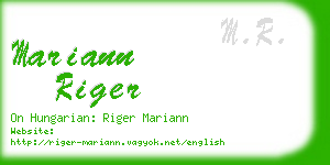 mariann riger business card